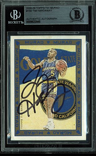 Warriors Tim Hardaway Signed Card 2008 Topps T51 Murad #150 BAS Slabbed