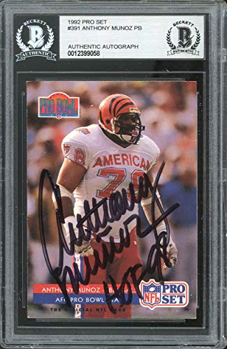 Bengals Anthony Munoz HOF 98 Authentic Signed 1992 Pro Set #391 Card BAS Slab