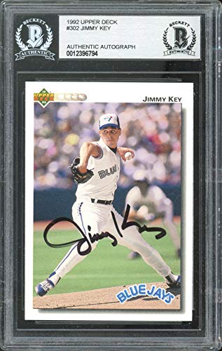 Blue Jays Jimmy Key Authentic Signed 1992 Upper Deck #302 Card BAS Slabbed