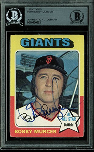GIants Bobby Murcer Authentic Signed 1975 Topps #350 Card BAS Slabbed