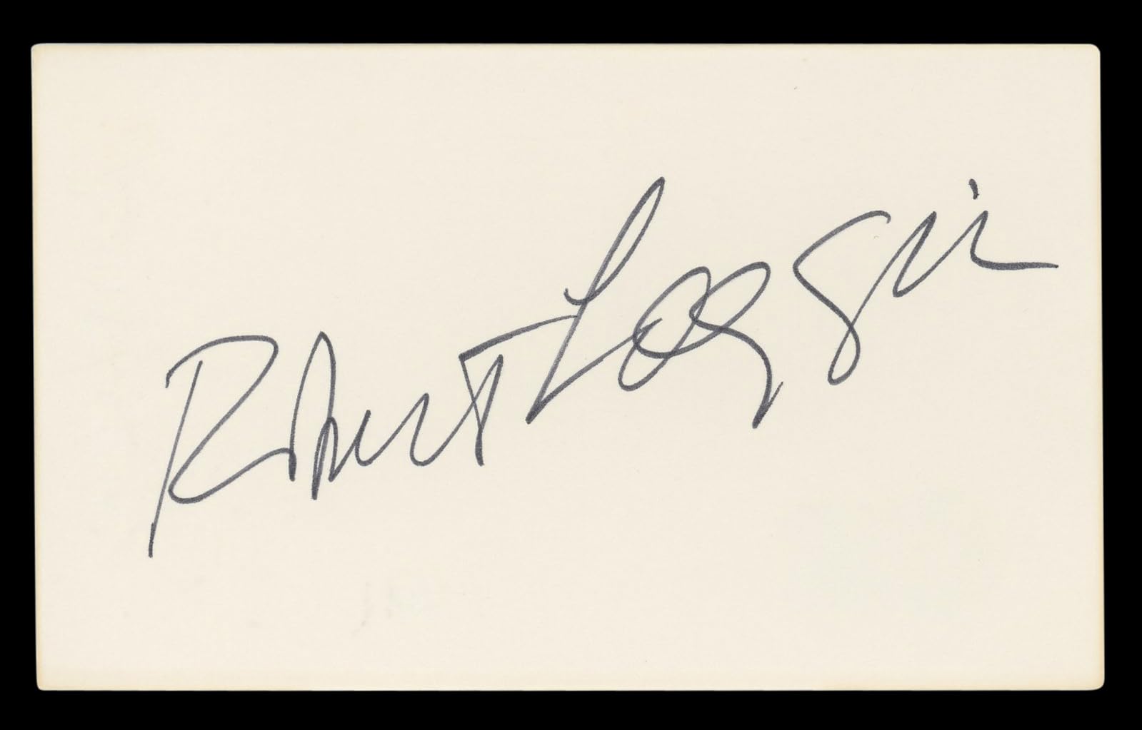 Robert Loggia Big Authentic Signed 3x5 Index Card Autographed BAS #BL96593