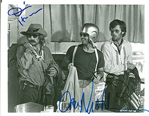 Easy Rider (3) Nicholson, Fonda & Hopper Signed 8x10 B&W Photo JSA #BB98877