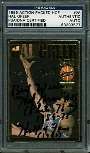 76Ers Hal Greer 'HOF 1981' Signed Card 1995 Action Packed HOF PSA/DNA Slabbed