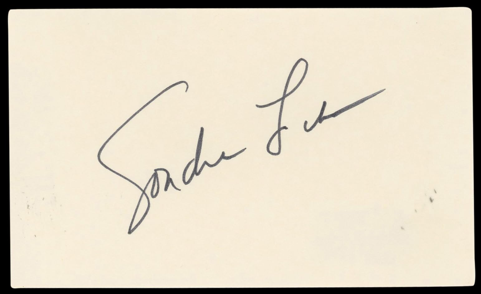 Sondra Locke Bronco Billy Authentic Signed 3x5 Index Card BAS #BN89403