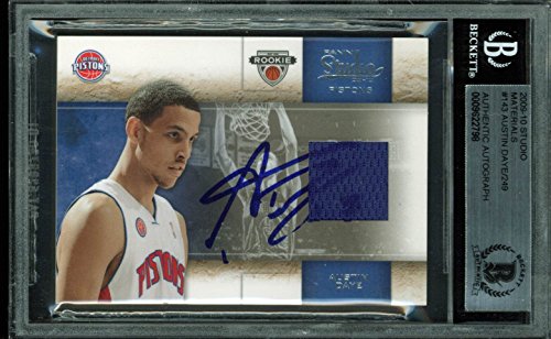 Pistons Austin Daye Signed Card 2009 Studio Materials RC #143 58/249 BAS Slabbed