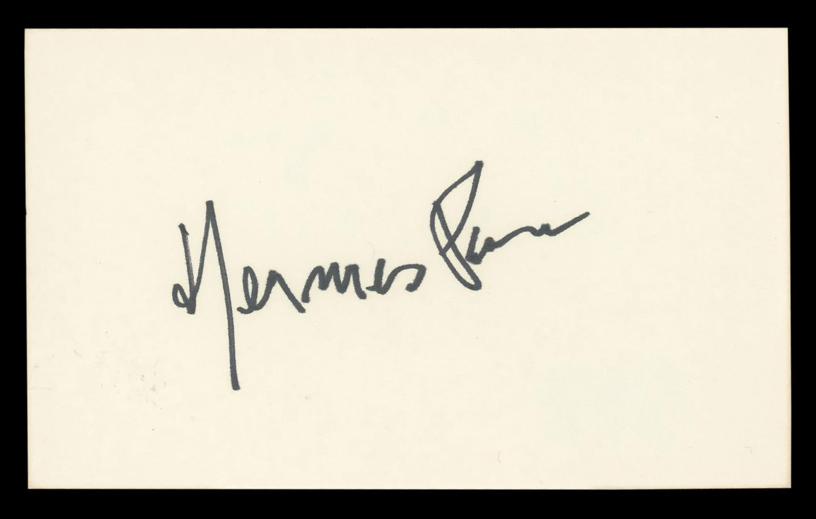 Hermes Pan Top Hat Authentic Signed 3x5 Index Card Autographed BAS #BL98868