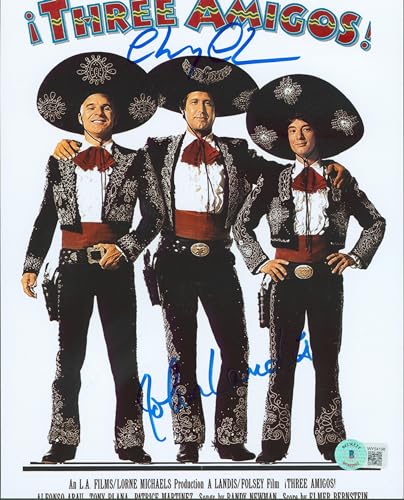 Chevy Chase & John Landis Three Amigos! Authentic Signed 8x10 Photo BAS #WY54198