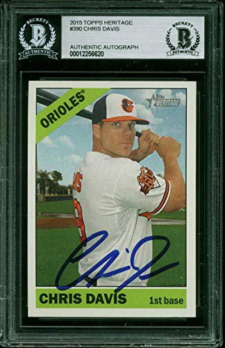 Orioles Chris Davis Authentic Signed 2015 Topps Heritage Card BAS Slabbed