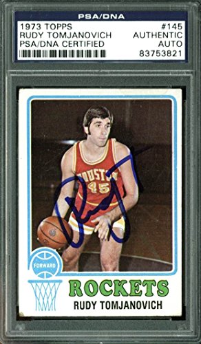 Rockets Rudy Tomjanovich Signed Card 1973 Topps #145 PSA/DNA Slabbed #83753821