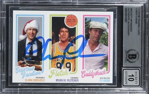 Chevy Chase Caddyshack Signed Ty Webb Custom Trading Card Auto 10! BAS Slabbed 2