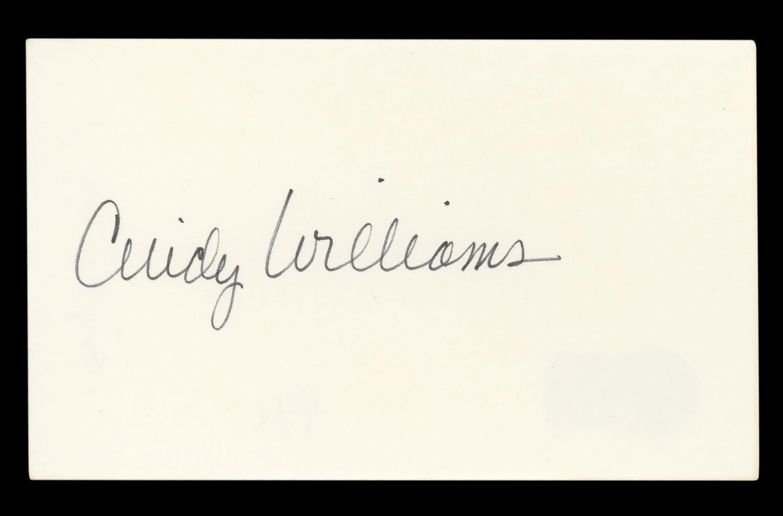 Cindy Williams Happy Days Authentic Signed 3x5 Index Card BAS #BL96544