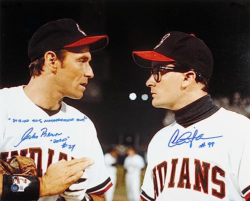 Charlie Sheen & Corbin Bernsen Major League "STMFO" Signed 16x20 Photo BAS Wit 1