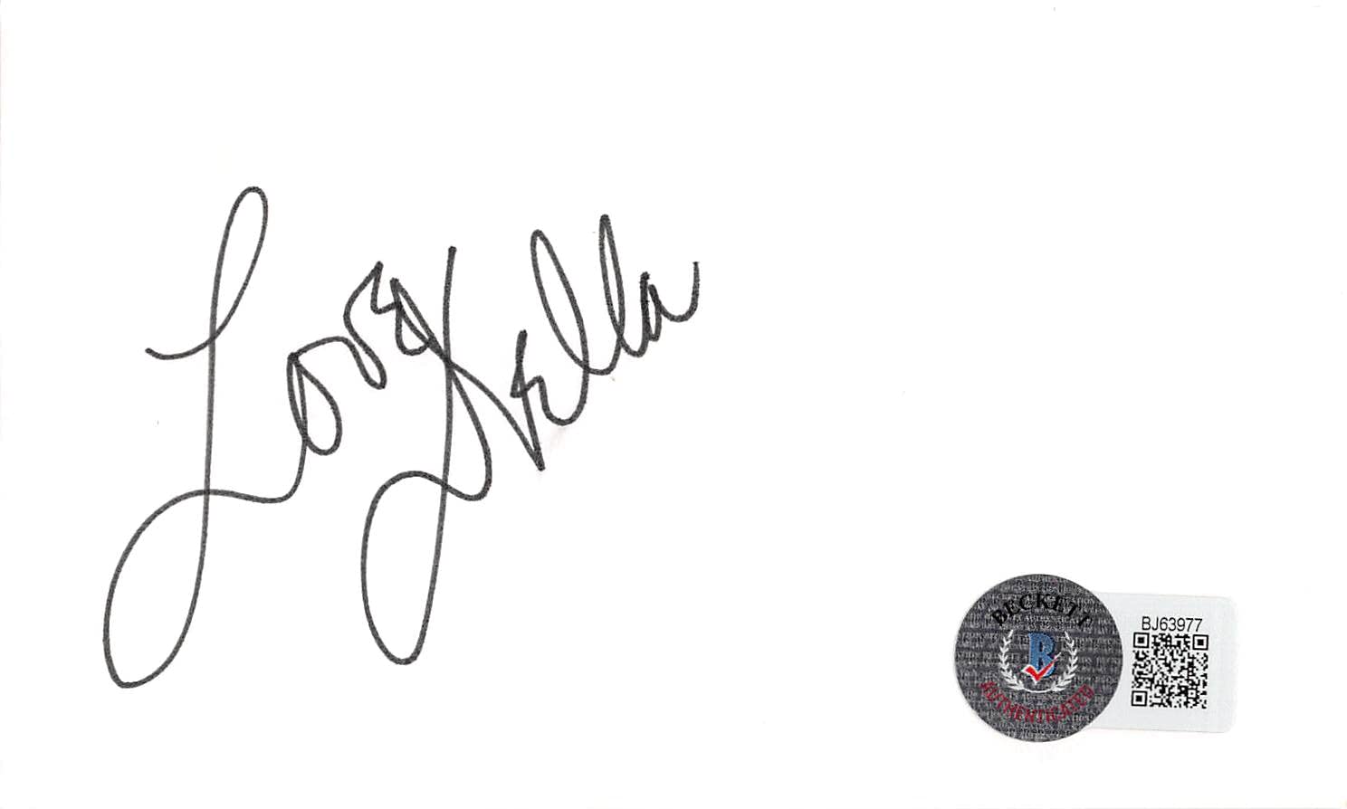 Della Reese Touched by An Angel "Love" Signed 3x5 Index Card BAS #BJ63977