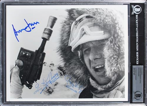 Star Wars (3) Ford, Kurtz & Kershner Authentic Signed 8x10 Photo BAS Slabbed