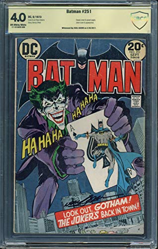 Neal Adams Signed Batman #251 9/1973 Joker Classic Cover Comic Graded 4.0 CBCS
