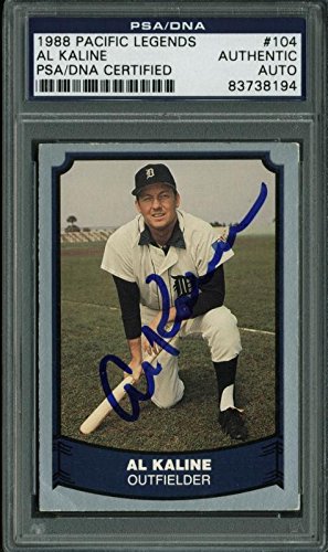 Tigers Al Kaline Authentic Signed Card 1988 Pacific Legends #104 PSA Slabbed 1
