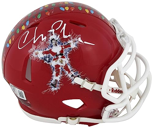 Chevy Chase Christmas Vacation Signed Red Speed Mini Helmet BAS Witness #W531986