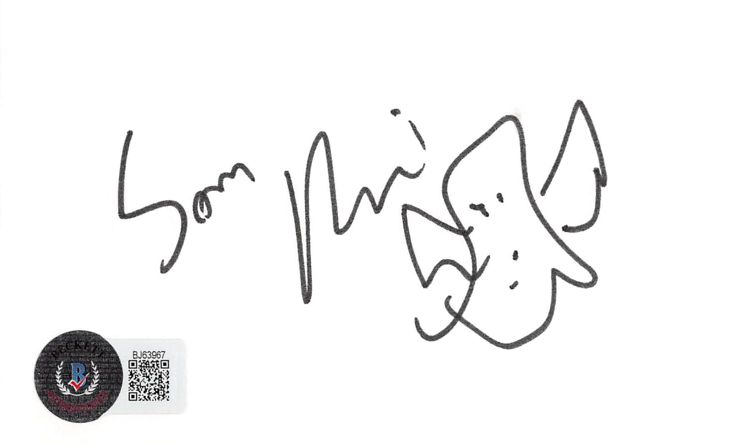 Sam Raimi Spider-Man Authentic Signed 3x5 Index Card w/ Sketch BAS #BJ63967