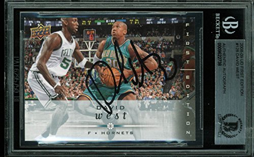 Hornets David West Authentic Signed Card 2008 UD First Edition #128 BAS Slabbed