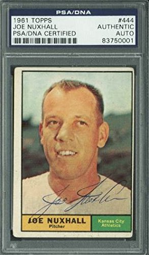 Athletics Joe Nuxhall Authentic Signed Card 1961 Topps #444 PSA/DNA Slabbed