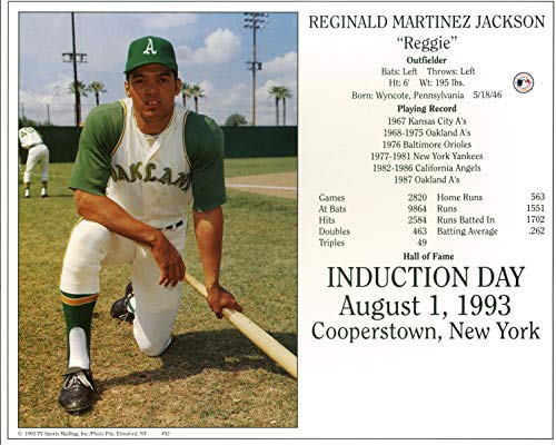 A's Reggie Jackson 8x10 PhotoFile Hall Of Fame Induction Day Photo Un-signed