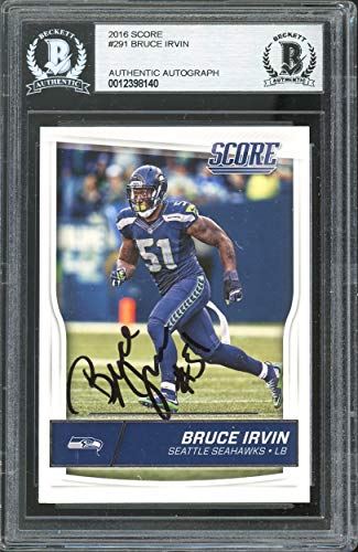 Seahawks Bruce Irvin Authentic Signed 2016 Score #291 Card BAS Slabbed