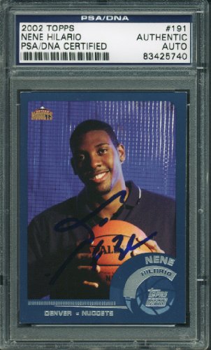 Nuggets Nene Hilario Authentic Signed Card 2002 Topps #191 PSA Slabbed #83425740