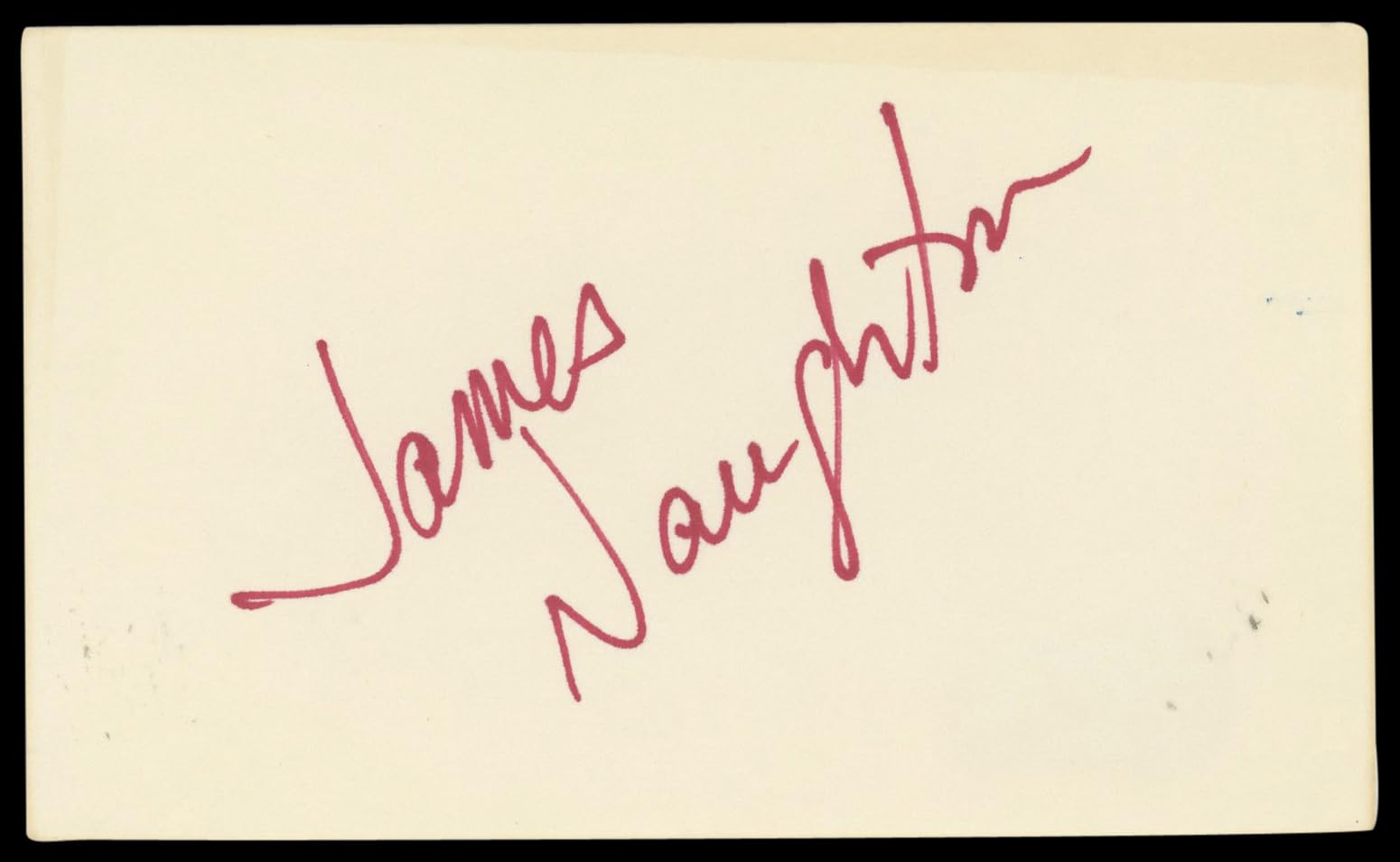 James Naughton Cat's Eye Authentic Signed 3x5 Index Card BAS #BN89430