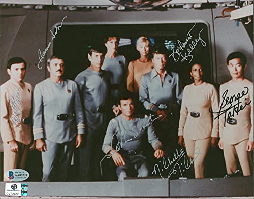 Star Trek (6) Shatner, Nichols, Takei +3 Signed 8x10 Vintage Photo BAS #AA03731