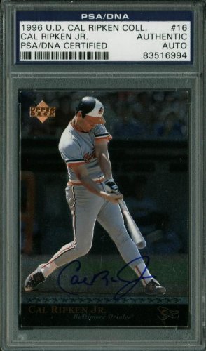 Orioles Cal Ripken Jr. Signed Card 1996 U.D. Ripken Coll. #16 PSA/DNA Slabbed