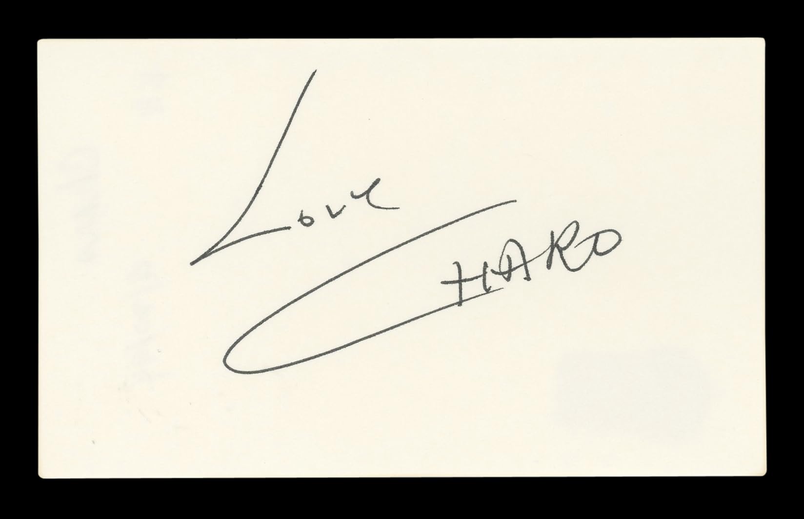 Charo Thumbelina "Love" Authentic Signed 3x5 Index Card Autographed BAS #AD70160