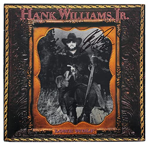 Hank Williams Jr. Authentic Signed Lone Wolf Album Cover BAS #BH027837