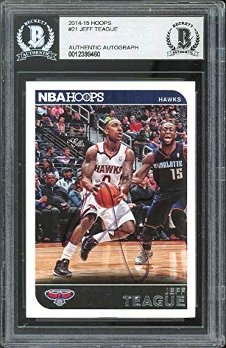 Hawks Jeff Teague Authentic Signed 2014 Hoops #21 Card Autographed BAS Slabbed