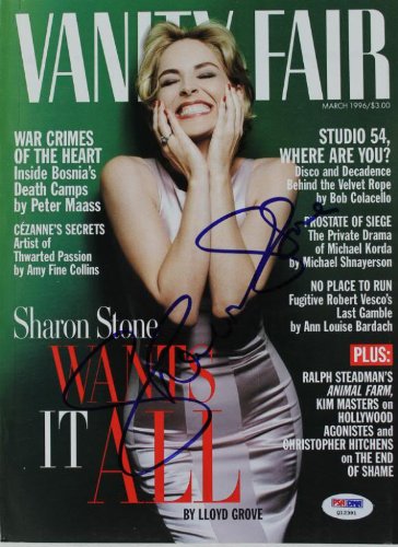 Sharon Stone Authentic Signed 1996 Vanity Fair Magazine PSA/DNA #Q12391