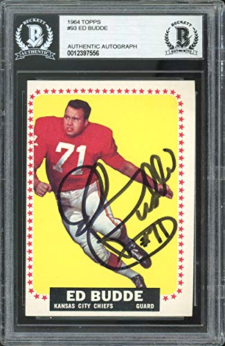 Jets Ed Budde Authentic Signed 1964 Topps #93 Card BAS Slabbed #128\445