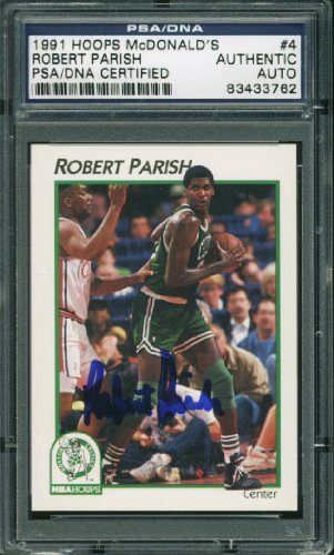 Celtics Robert Parish Authentic Signed Card 1991 Hoops #4 PSA/DNA Slabbed