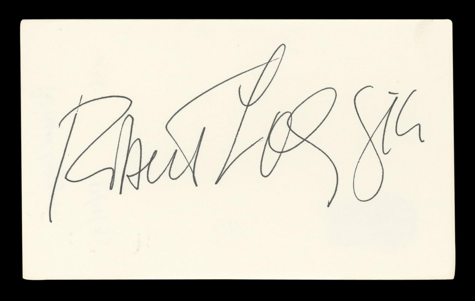 Robert Loggia Big Authentic Signed 3x5 Index Card Autographed BAS #BL96584