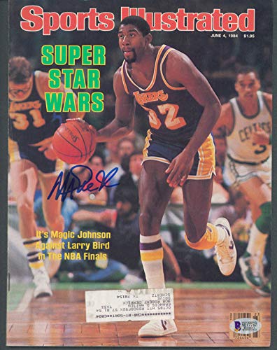 Lakers Magic Johnson Signed June 1984 Sports Illustrated Magazine BAS Witnessed