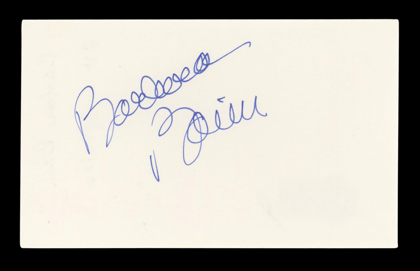 Barbara Bain Mission: Impossible Signed 3x5 Index Card Autographed BAS #AD70341