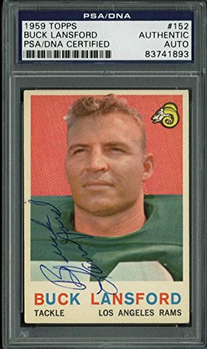 Rams Buck Lansford Authentic Signed Card 1959 Topps #152 PSA/DNA Slabbed