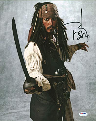 Johnny Depp Pirates Of The Caribbean Signed 11x14 Photo Graded 10! PSA #W04417