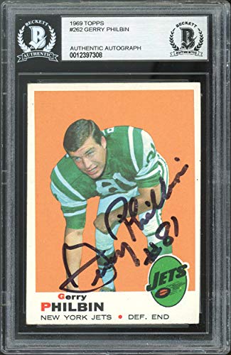 Jets Gerry Philbin Authentic Signed 1969 Topps #262 Card Autographed BAS Slabbed