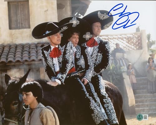 Chevy Chase Three Amigos! Signed 11x14 Horizontal Horseback Photo BAS Witnessed