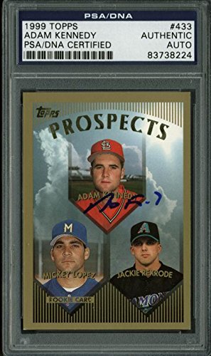 Cardinals Adam Kennedy Authentic Signed Card 1999 Topps Rc #433 PSA/DNA Slabbed