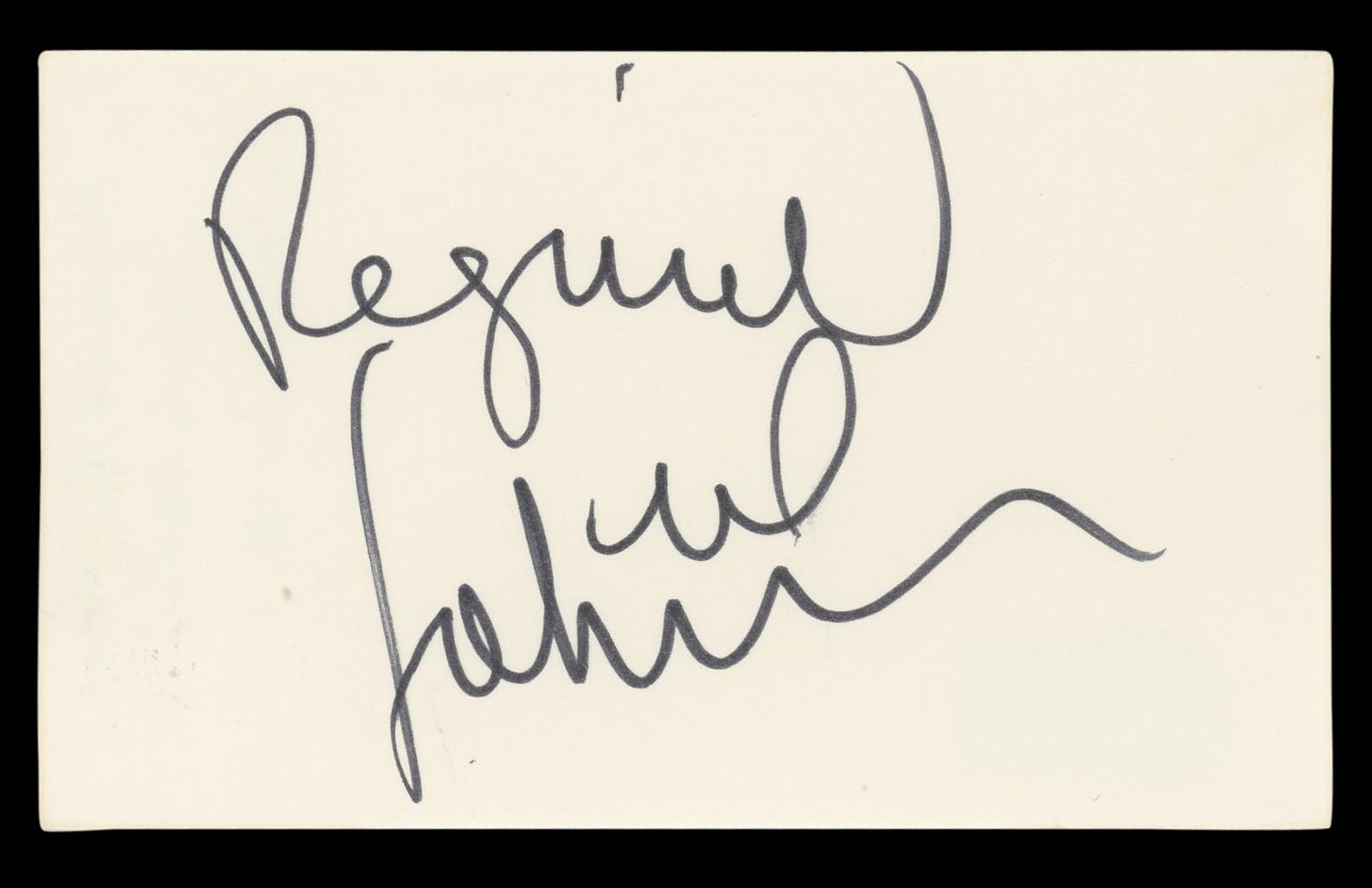Reginald VelJohnson Family Matters Authentic Signed 3x5 Index Card BAS #BL98786
