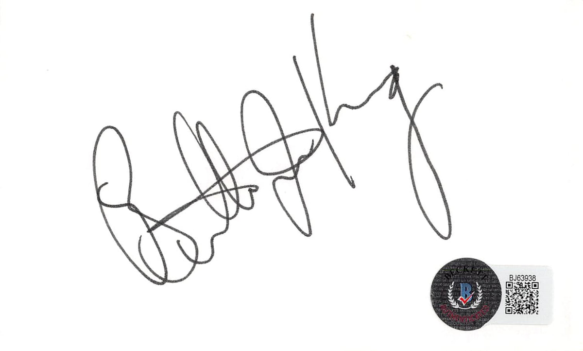 Billie Jean King Battle Of The Sexes Signed 3x5 Index Card BAS #BJ63938