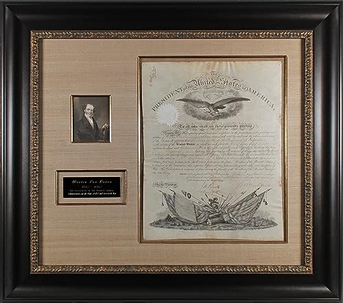 Martin Van Buren Signed & Framed 13.375x17.5 1837 Military Appointment BAS