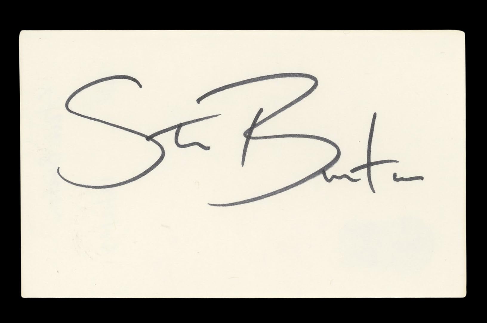 Steve Burton General Hospital Signed 3x5 Index Card Autographed BAS #AD70136