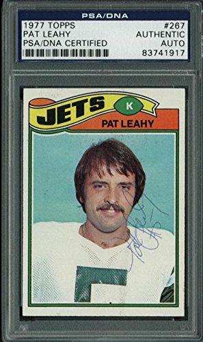 Jets Pat Leahy Authentic Signed Card 1977 Topps #267 PSA/DNA Slabbed