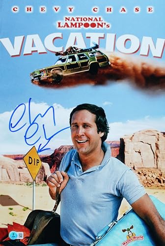 Chevy Chase Vacation Authentic Signed 12x18 Photo w/ Sketch BAS #1W386241